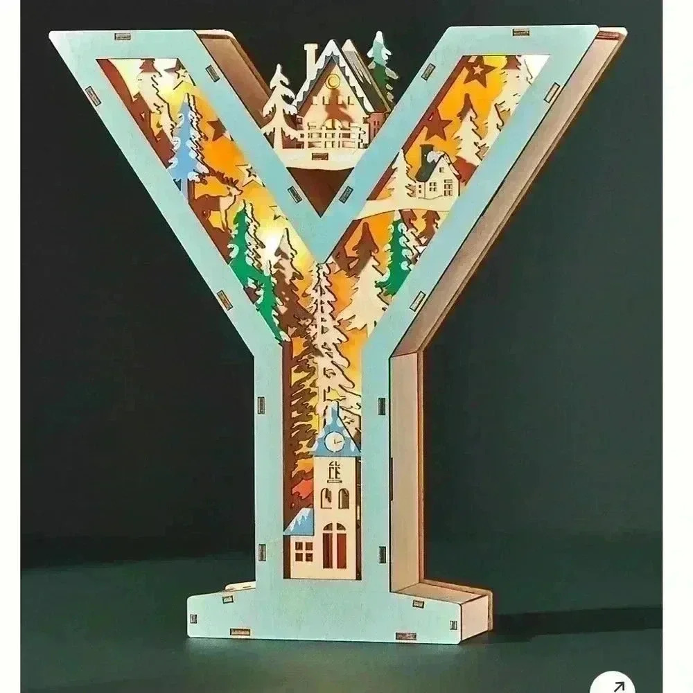 New Anthropologie wonderland scene monogram letter Y